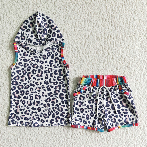 BSSO0060 Leopard Sleeveless Baby Hoodie Boy Summer Outfits-promotion 2024.3.23