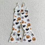 Halloween Girl Jumpsuit Pumpkin Spiderweb Baby Girls Summer Clothes