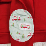 Christmas Red Car Print Zippered Sweater Boy Long Sleeve Polo
