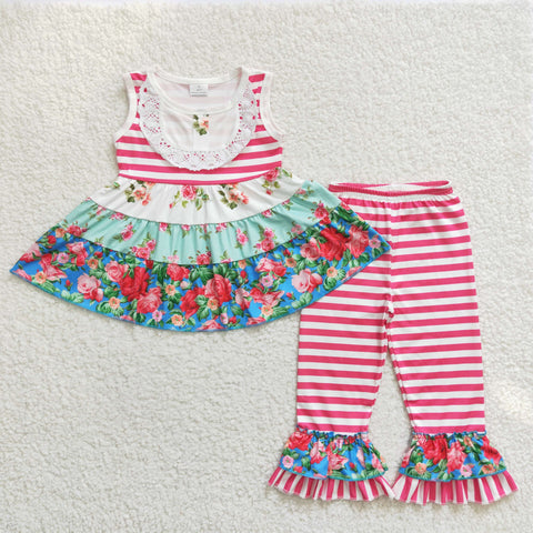 E2-11 Girl Roses Striped Outfit-promotion 2024.7.13