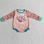 Boy&Girl Peach Delicious Food Print Long Sleeve Baby Romper