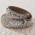 Silver color alloy kids girls bling belt