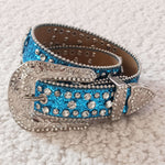 Blue children's bling studded rhinestone belt