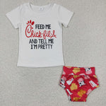 Feed me cow fries baby bummie set