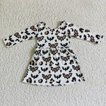 Batty printing children dress toddler kids halloween dresses baby white dresses