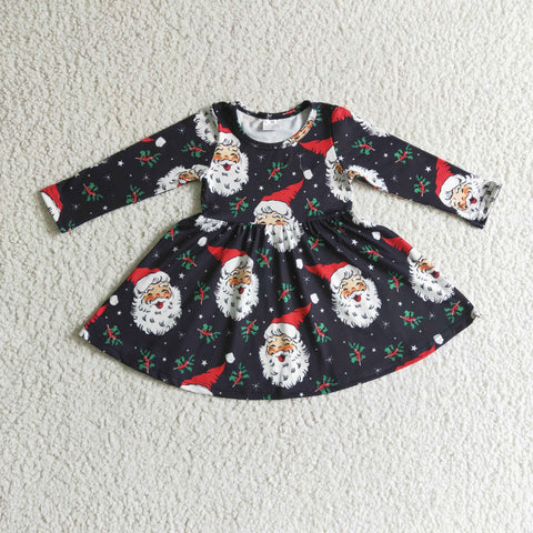 Santa claus kids boutique dresses baby girls' christmas dresses