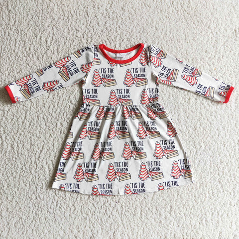 GLD0110 Baby kids sleeved dress fall season girls dresses children christmas dresses-promotion 2024.10.19