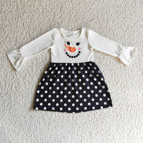Snowman Dotted Adorable Baby Dress