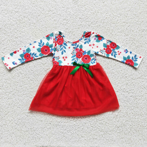 Tutu baby floral tulle dresses little girls red dresses