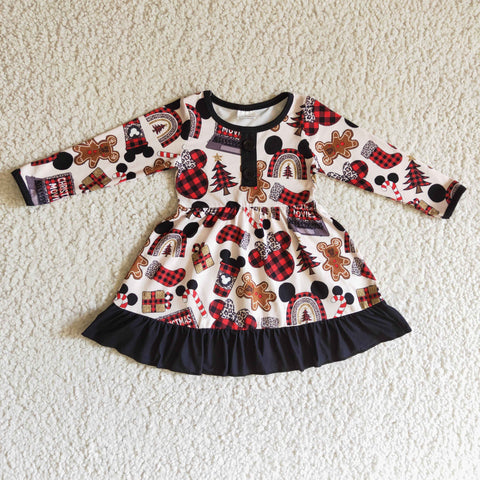 GLD0124 Children girls' ginger christmas dress girls dresses for baby-promotion 2024.9.7