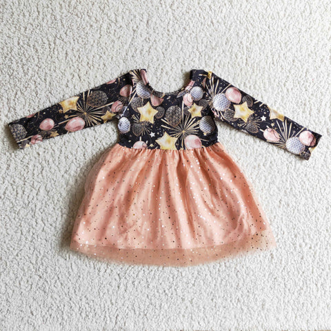 GLD0125 Balloon happy new year children's tutu dress baby girls tulle dresses-promotion 2024.11.30