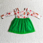 GLD0133 Ginger toddler christmas clothing tulle dress child green dresses-promotion 2024.9.14