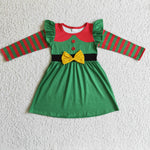 GLD0143 Kids girls green dresses christmas child dresses-promotion 2024.11.30