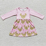 GLD0156 Toddler children mouse clothing baby girls pink dresses-promotion 2024.12.28