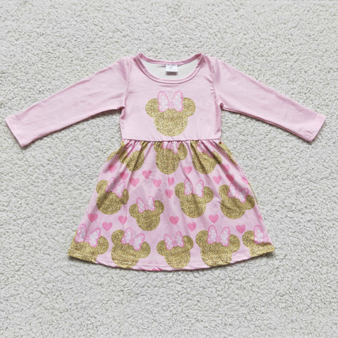 Toddler children mouse clothing baby girls pink dresses