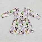 GLD0158  Cartoon print cute mouse girls long sleeve dress-promotion 2024.12.28