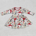 GLD0163 Cock print girls flower dress for valentine's day-promotion 2024.12.7