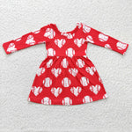 Red valentine's little girls baseball dress