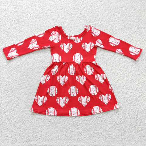 Red valentine's little girls baseball dress