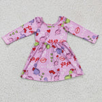 Valentine's dinosaur baby girls pink dress