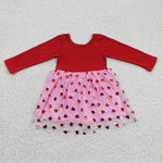 Happy Valentine's Day red top baby girls pink tutu dress