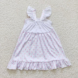 Easter baby girls embroidery bunny white dress