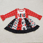 Red heart valentine's day baby twirl dress