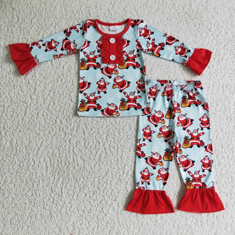 GLP0082 Children clothes sets baby girls santa outfits kids christmas clothing-promotion 2024.10.26