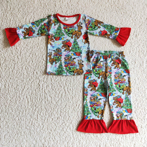 GLP0242 Baby lounge clothes suits girls christmas outfits children's clothing sets-promotion 2024.10.19