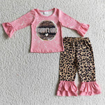 GLP0328 Daddy's girl baby leopard clothes sets children's toddler outfit-promotion 2025.1.4