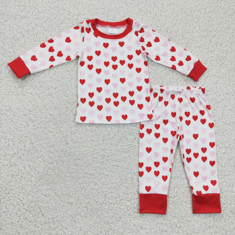 Heart pink valentine's day kids girl outfit