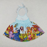 Girls cartoon animals sassy twirl dress