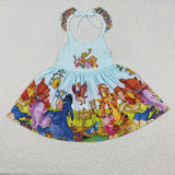 Girls cartoon animals sassy twirl dress