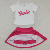 Kids barbie pink shorts set
