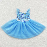 Kids cute blue tutu dress