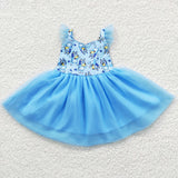 Kids cute blue tutu dress