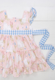 GSD0632--pre order Easter rabbit pink girls dress