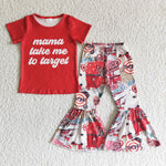 Mama target girls red bell bottom outfit