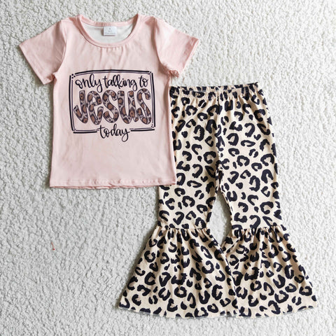 Leopard baby outfits children fashion clothes sets