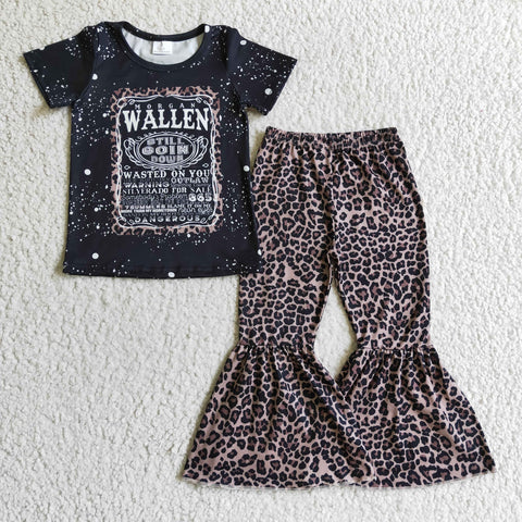 Kids girls western clothes children's leopard outfits