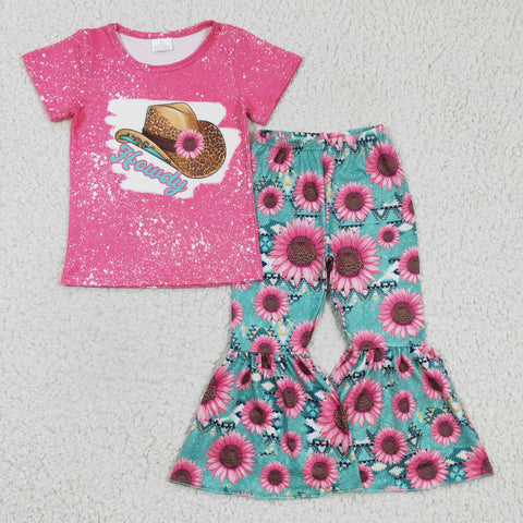 Sunflower baby clothing kids pink flower outfits