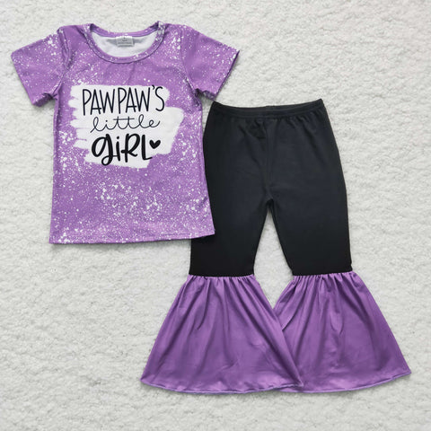 Child boutique clothes sets girls kids purple outfits