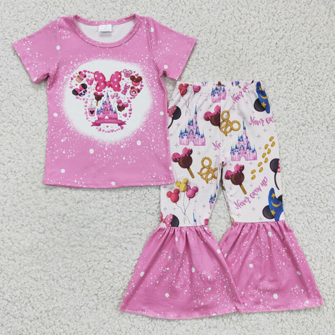 Baby girls pink clothing kids castle clothes outfits