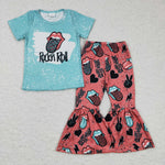 Popular short sleeve top little girls tongue outfit