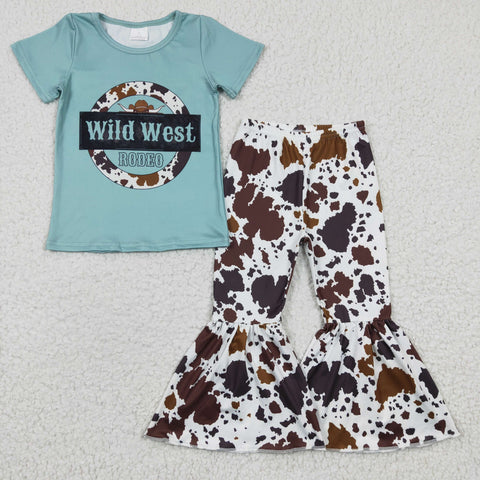 Baby wild west brown cow print girl outfit