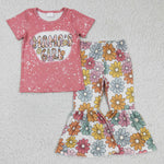 Mama's girl floral kids clothing outfit