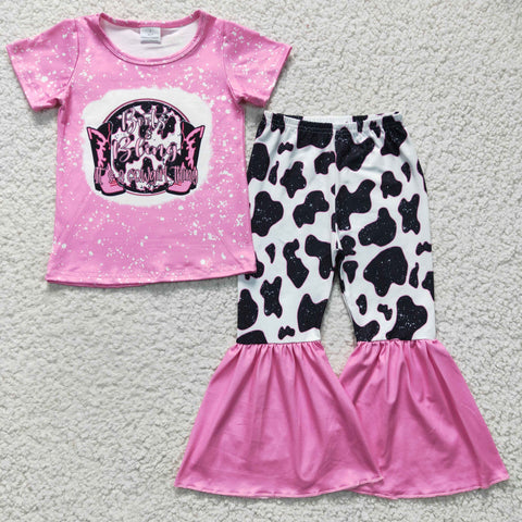 Boots cow print girls pink clothes outfit