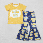 Daddy's girl yellow top blue pants outfit