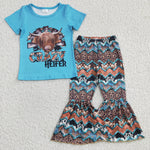 Heifer blue leopard child girls outfit