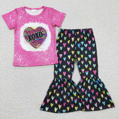 Leopard heart valentine's girls outfit